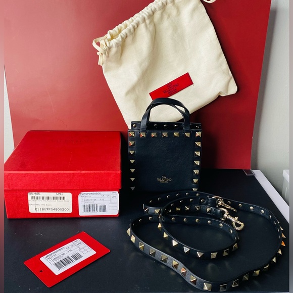 Valentino Garavani Black Mini Bag with Gold Studs - Picture 8 of 16